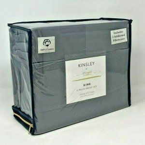 Kinsley by Kensington Gardens 400 TC 100% Cotton 6-Pc. Sheet Set - KING - Grey